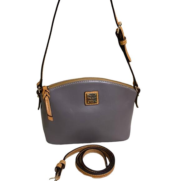 DOONEY & BOURKE Smooth Penrose Leather Domed SUKI Crossbody Elephant Gray Taupe - Picture 13 of 14